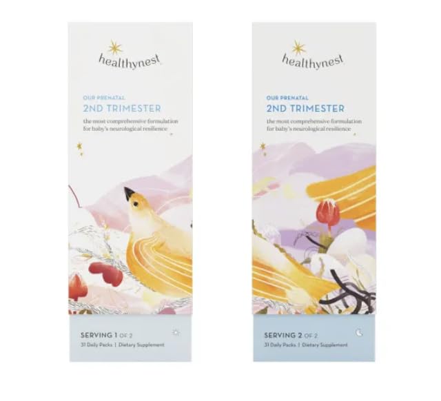 HealthyNest 2nd Trimester Prenatal Vitamin - Pregnancy Support for Fetal Brain Development