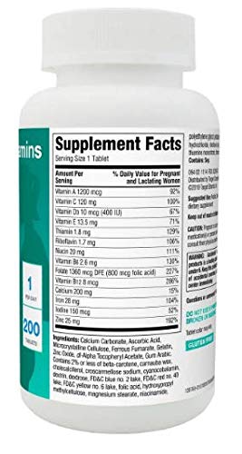Prenatal Vitamin Dietary Supplement Tablets