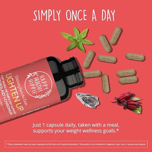 Happy Healthy Hippie Lighten Up Weightloss Supplement (Metabolaid™ + Chromium) & Go with The Flow Hormone Balance