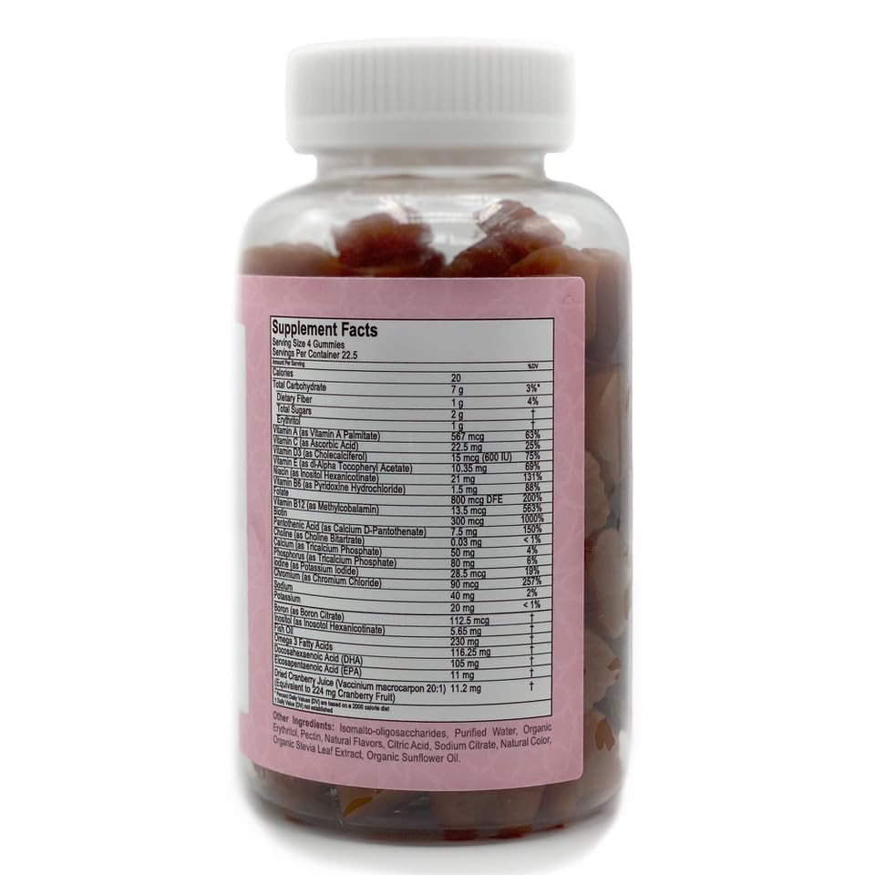 Salaam Nutritionals Halal Prenatal Gummy Multivitamins, Low Sugar, 800 mcg Folate, Methylcobalamin
