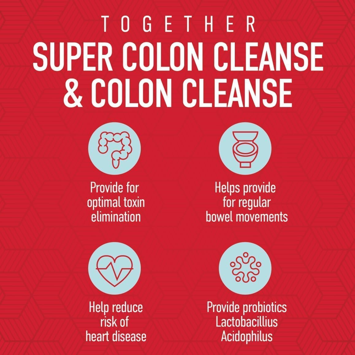 Health Plus Super Colon Cleanse & Colon Cleanse 12 oz, 48 Servings Bundle