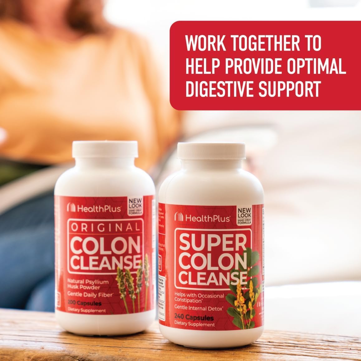 Health Plus Super Colon Cleanse (240 Capsules/120 Servings) & Colon Cleanse (200 Capsules/33 Servings) Bundle