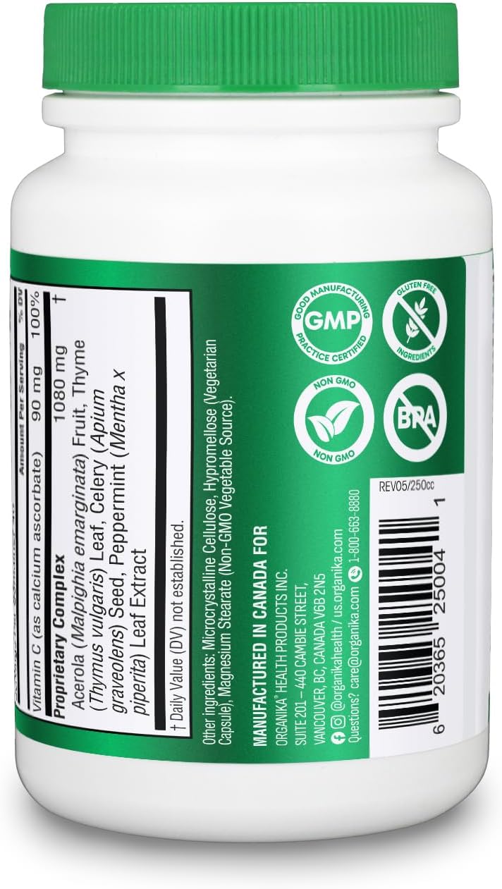 Organika Goutrin Uric Acid Flush for Gout (120 Caps): Gentle Gout Support with Cherry, Thyme, Celery Seed, Peppermint, & VIT C: Clean & Vegan Gout Supplements for Men & Women - Metabolism & Mobility
