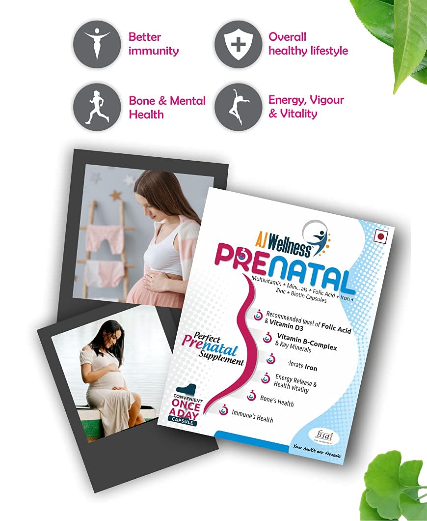 Organic Touch Ajwellness Prenatal multivitamin Nutrition for Women,Advanced Formula
