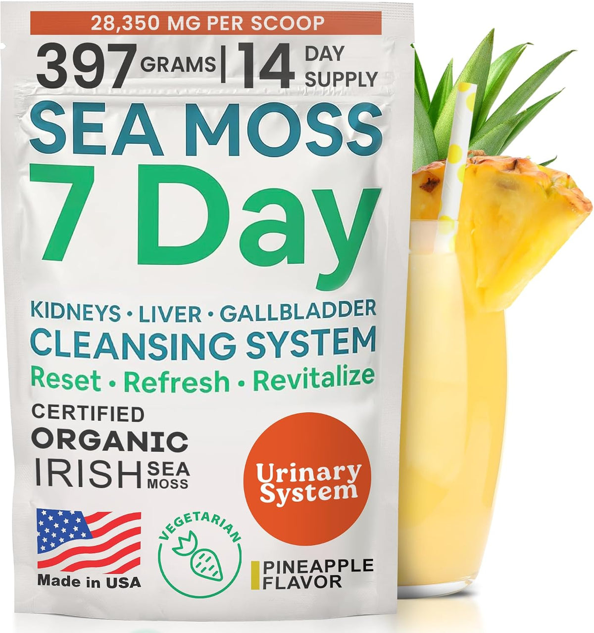Atlantic Naturals Full Reset Detox Duo – 1-Day Colon Cleanse Full Body Detox Drink + 7-Day Liver, Gallbladder & Kidney Cleanse | Lemon & Pineapple Gut Reset