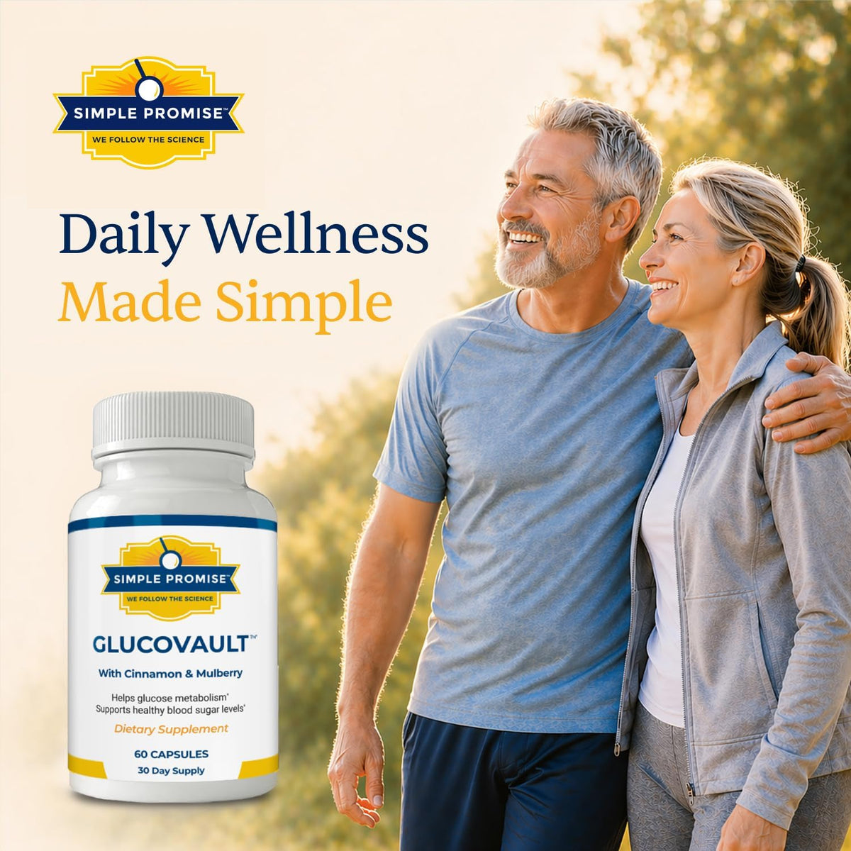 GlucoVault - Metabolic Wellness Capsules for Daily Balance - Bitter Melon | For Energy & Vitality, Mulberry Leaf and Chromium, One Scoop Daily, Non-GMO, 30 Servings