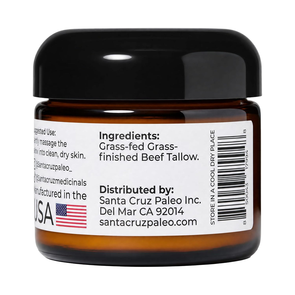 Santa Cruz Paleo Whipped Tallow Face & Body Moisturizer (2oz Pack of 1)