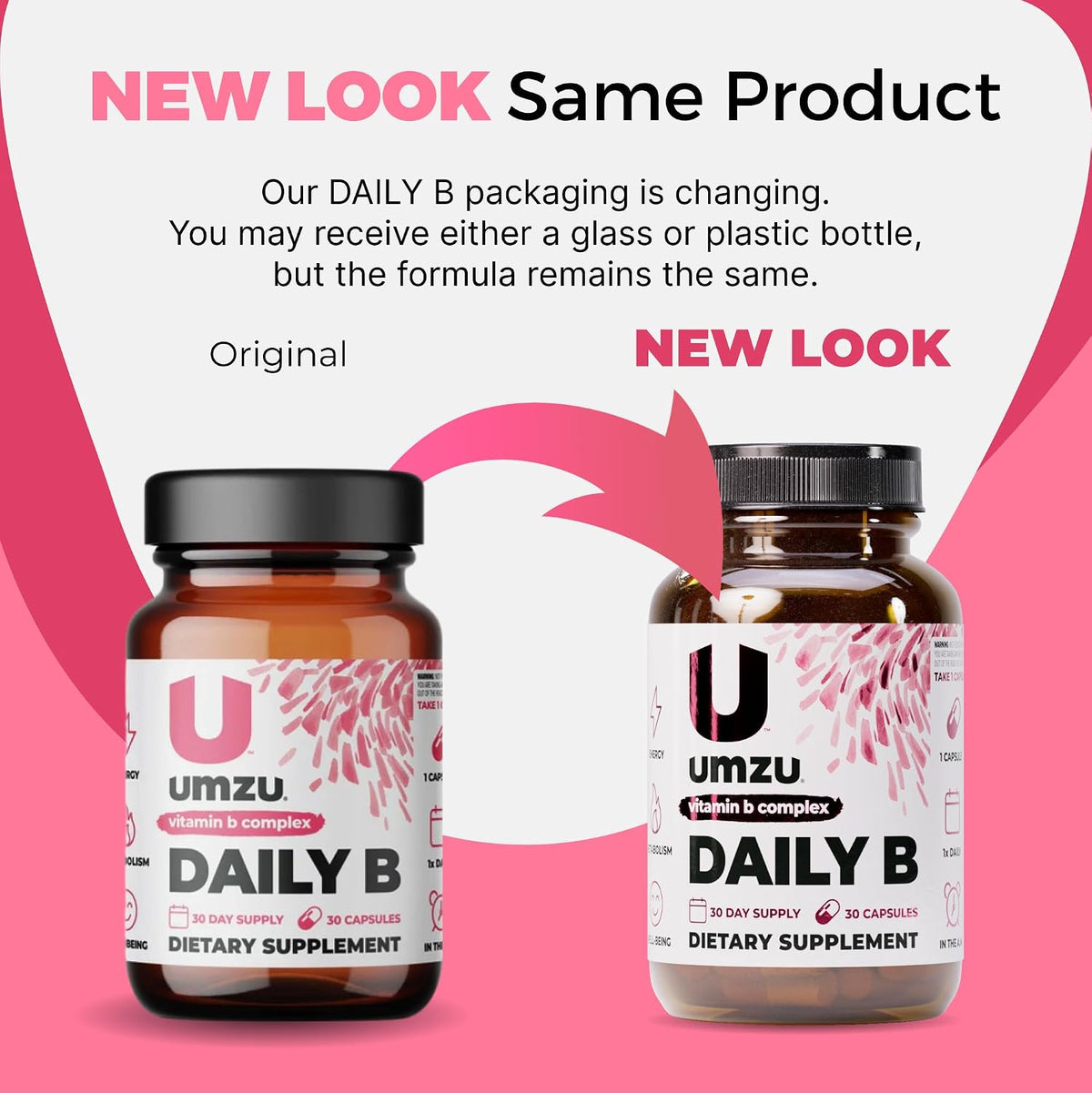 UMZU Daily B Vitamin B Complex, 30 Day Supply | Vitamins B1, B2, B3, B5, B6, B7, B9 and B12, Folic Acid and Biotin, Energy, Focus, Mood and Metabolism Support