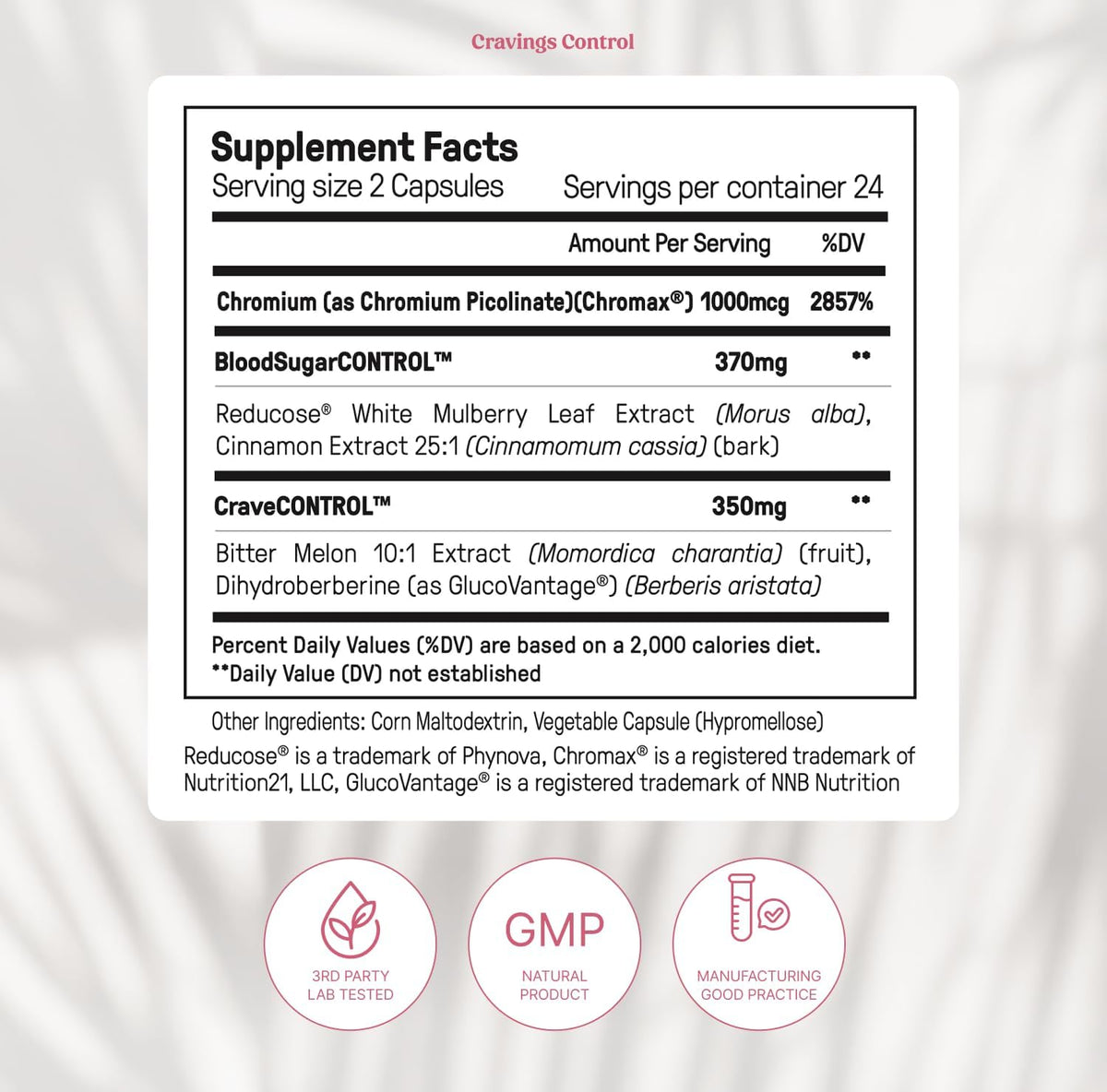 Happy Mammoth Ultimate Cravings Control – Sugar & Carb Cravings Support, Chromium, Natural Appetite Management & Metabolism Supplement for Adults, Non-GMO, No Gluten, Dairy, Soy or Sugar, 48 Capsules