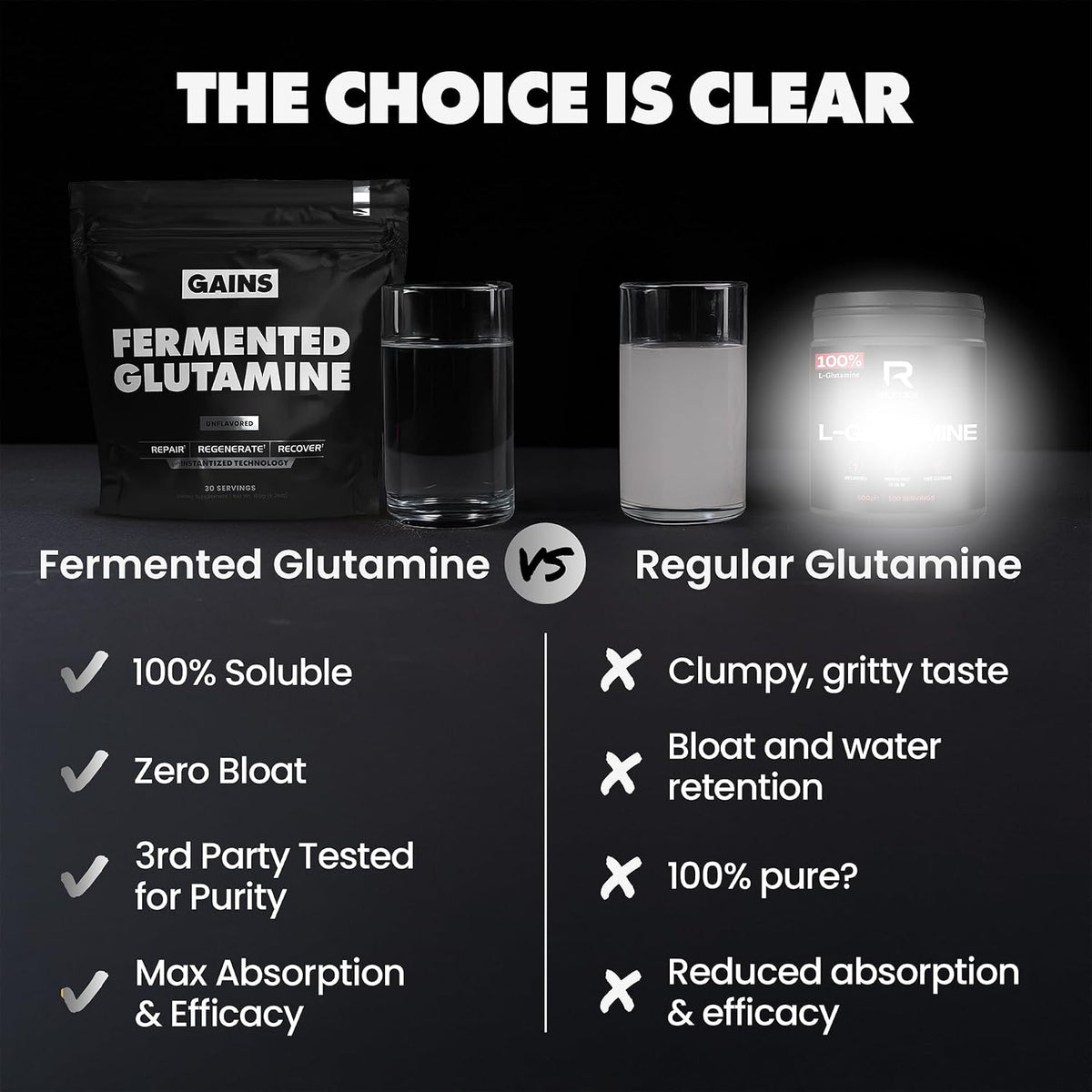 Gains in Bulk L-Glutamine Powder, Unflavored, 90 Servings