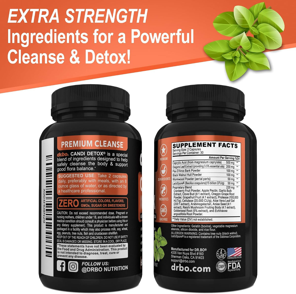 Candida Cleanse Detox for Women & Men - Candi Detox Support Supplement Pills Kit, Anti Overgrowth Gut Balance Probiotic Flora Complex Supplements - Natural Oral Herbal Oregano & Caprylic Acid Capsules