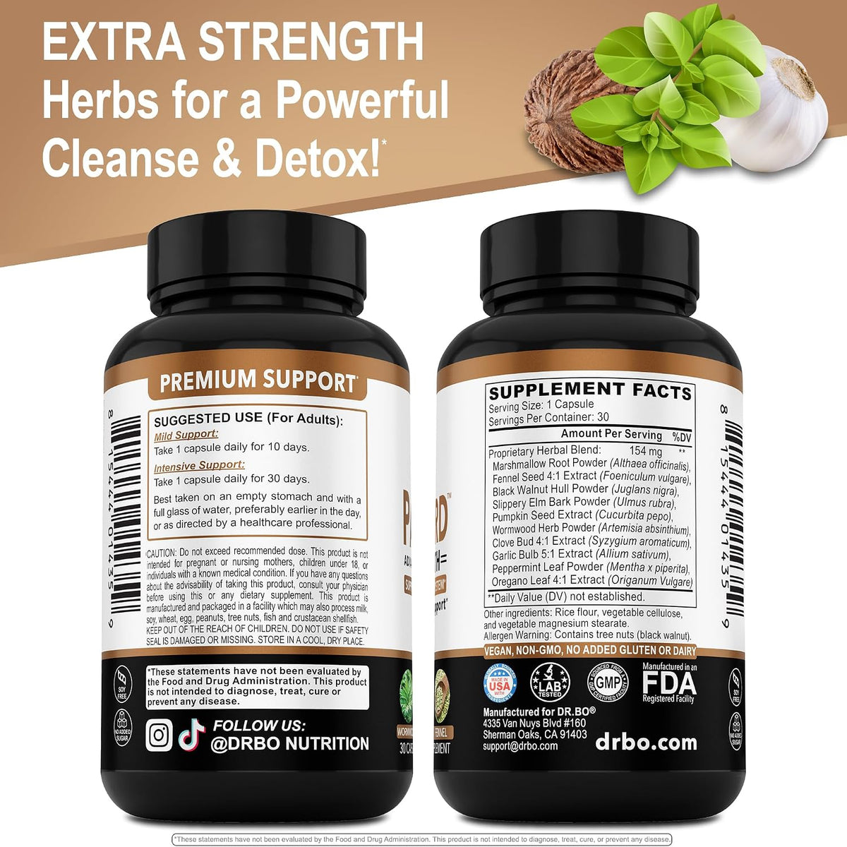 ParaGuard Cleanse Detox Pills - Extra Strength Intestinal Guard Formula Supplement, Black Walnut Wormwood Clove & Oregano - Adults Natural Herbal Intestine Body Gut Cleanser Complete Kit 30 Capsules