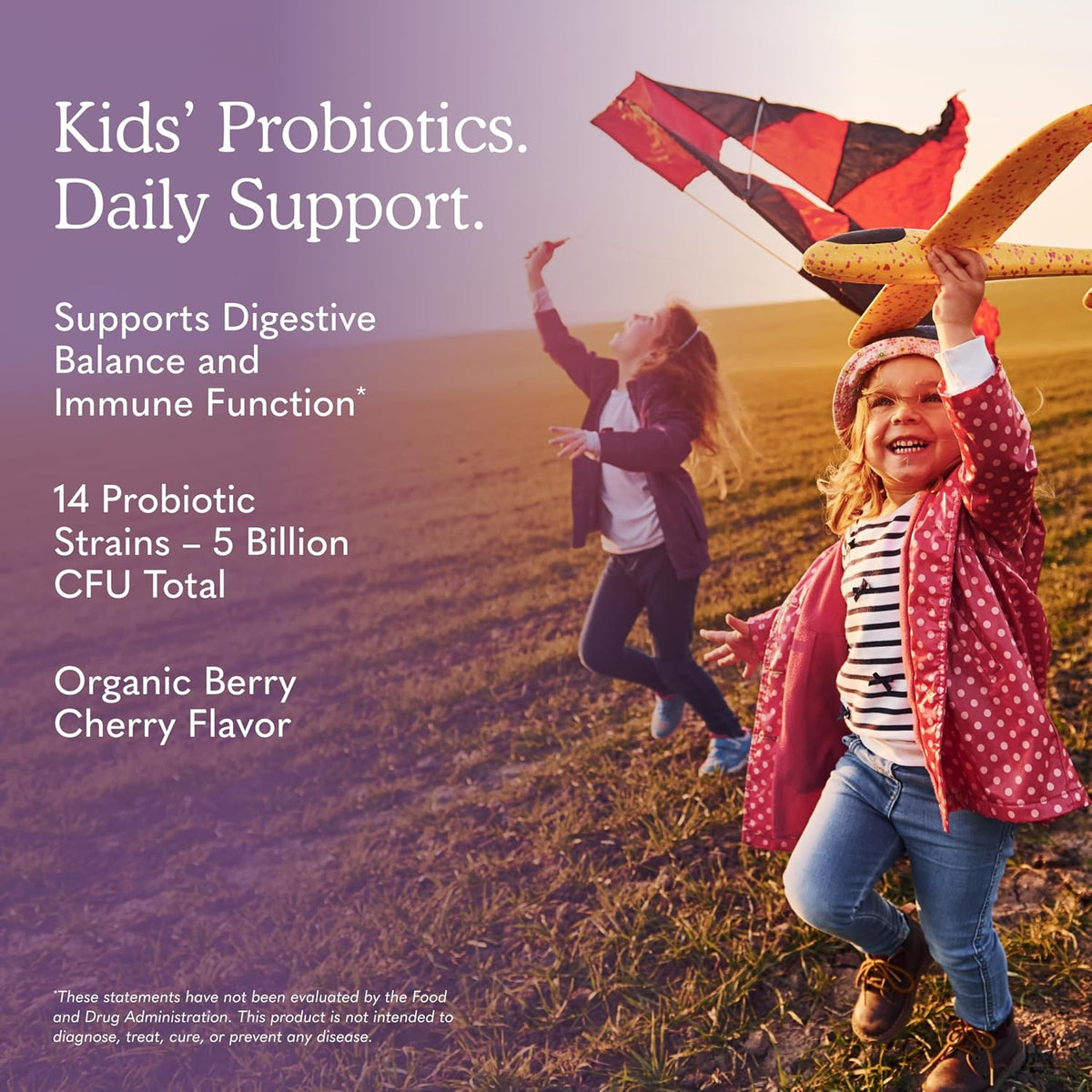 Garden of Life Dr. Formulated Probiotics Organic Kids+ plus Vitamin C & D - Berry Cherry - Gluten, Dairy & Soy Free Immune & Digestive Health Supplement, No Added Sugar, 30 Chewables (Shelf Stable)