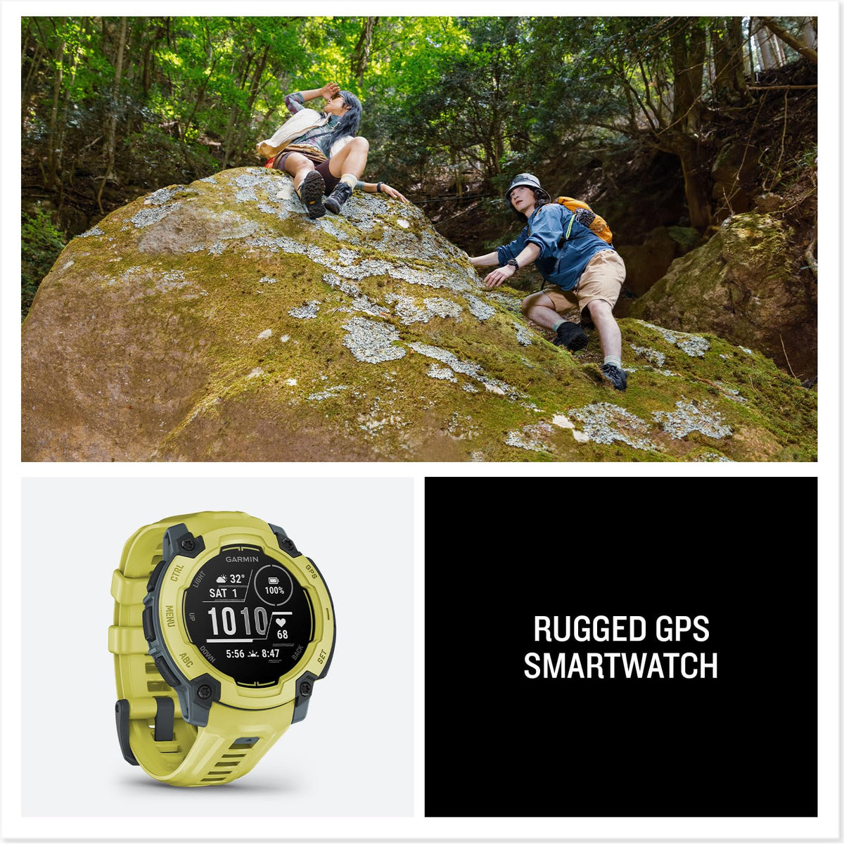 Garmin Instinct® E, Rugged GPS Smartwatch, 45mm, Electric Lime