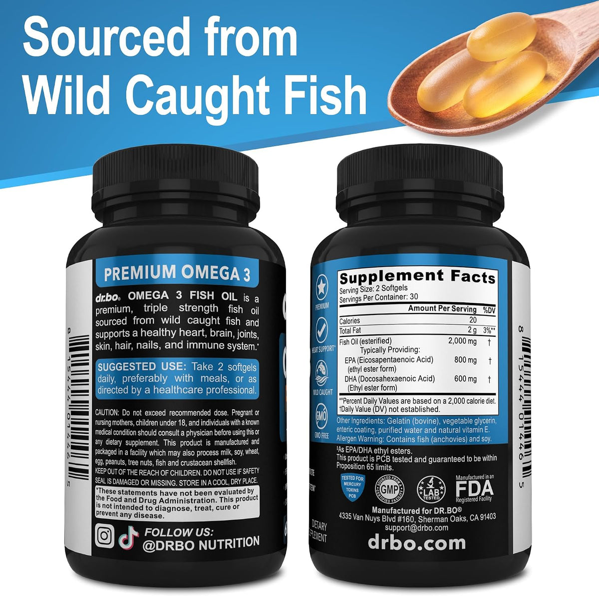 Omega 3 Fish Oil Supplements - Triple Strength Fish Oil Omega 3 Supplements 2000mg EPA DHA Women Men - Triple Strength Natural Omega3 Supplement 2000mg EPA DHA Fatty Acids 1000mg Burpless 60 Softgels