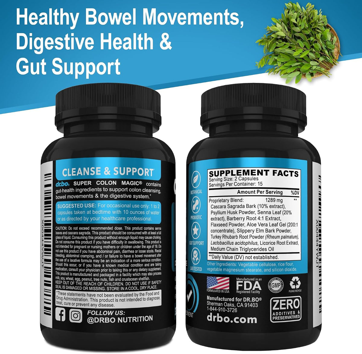 Colon Cleanser Detox for Weight Flush - 15 Day Colon Cleanse Pills & Probiotic - Fast Natural Laxative, Constipation Relief, Bowel Movement Supplements for Intestinal Stomach Bloating Gut Loss Support
