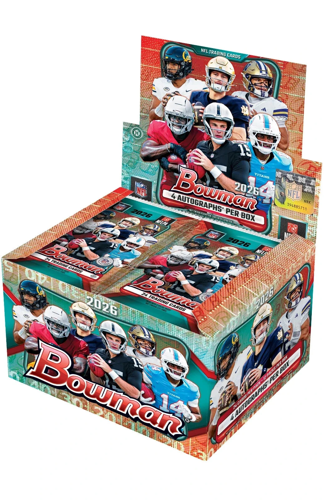 2026 BOWMAN FOOTBALL HOBBY JUMBO BOX (4 AUTOs) w/Chrome NFL Brand New QTY