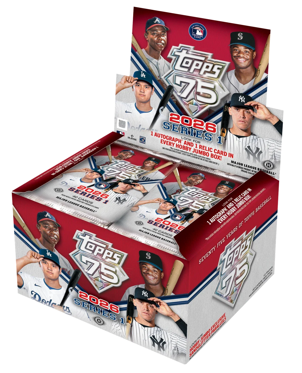 2026 TOPPS SERIES 1 BASEBALL HOBBY JUMBO BOX (1 AUTO & RELIC) MLB Brand New QTY