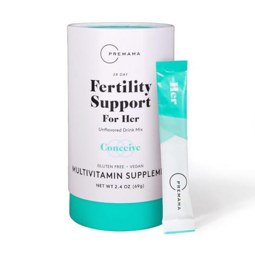 Premama Fertility Support for Her Powder Packets, Multivitamin Supplement 