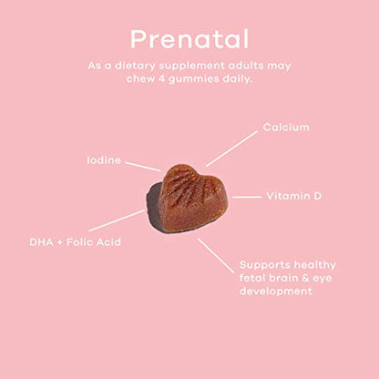 Salaam Nutritionals Halal Prenatal Gummy Multivitamins, Low Sugar, 800 mcg Folate, Methylcobalamin