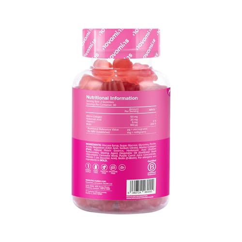 Novomins Collagen Gummies - Marine Collagen Gummies - Superior Type 1 Hydrolysed Collagen
