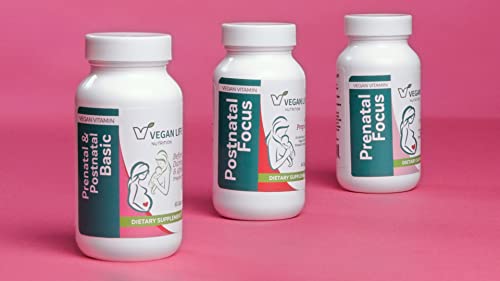 Vegan Life Nutrition - Vegan Prenatal Vitamins - Folate, Choline, Vitamins A, B, C, D, E, K, and More