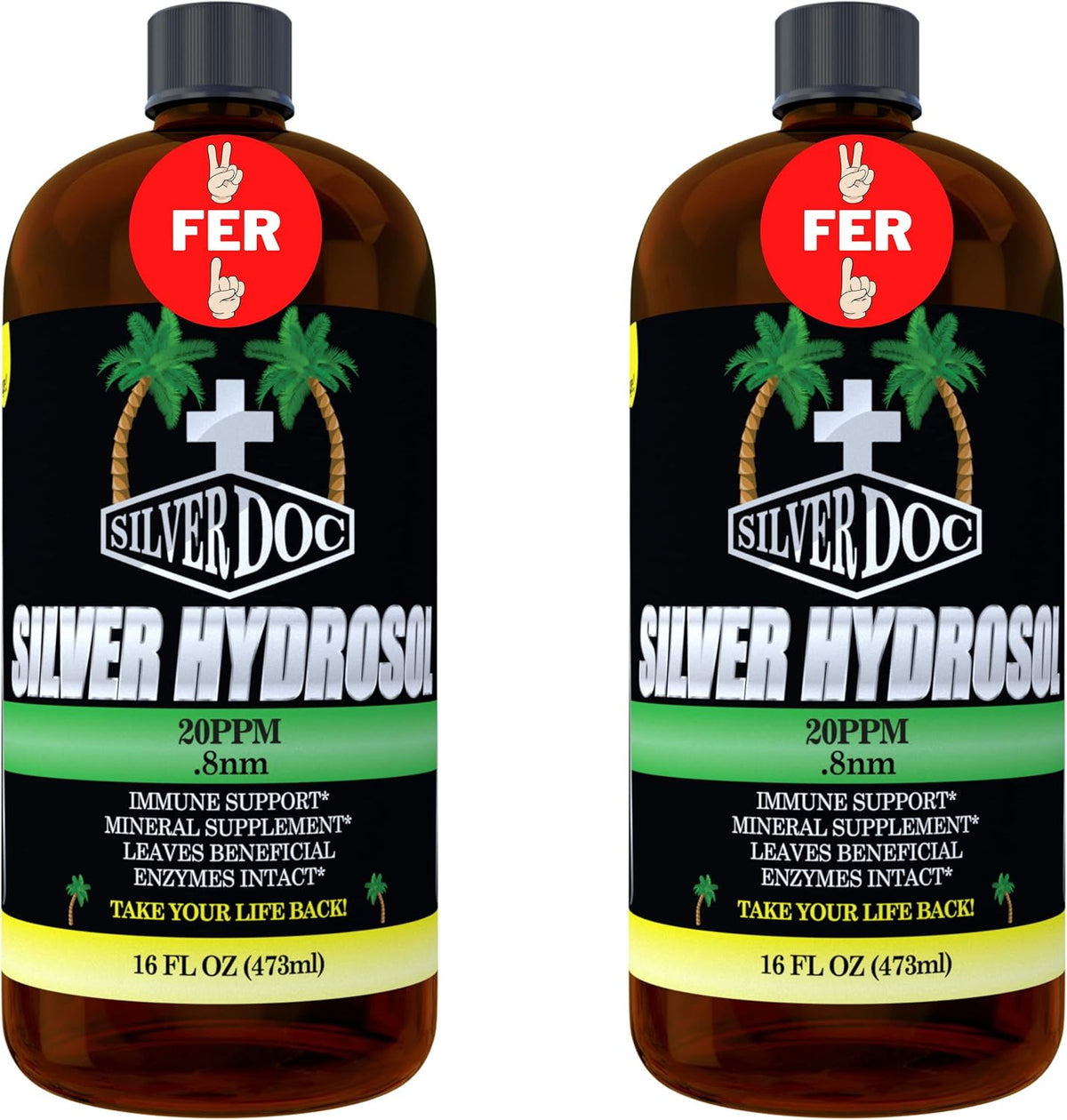 32 oz Total, Silver Doc Silver Hydrosol Mineral Supplement, Natural Alternative and Immune Support, Positively Charged 99% Bio-Available Colloidal Molecules Seek Out Unwanted Visitors - PrimeBioHealth - canada supplements