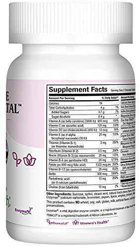 Maxi-Health Chewable Prenatal Vitamin - Over 25 Essential Vitamins and Minerals - Doctor Formulated