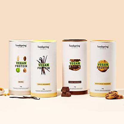 foodspring Vegan Protein Cookie Dough - 21g Protein per Shake to Build Muscle, B12, B6, folic Acid