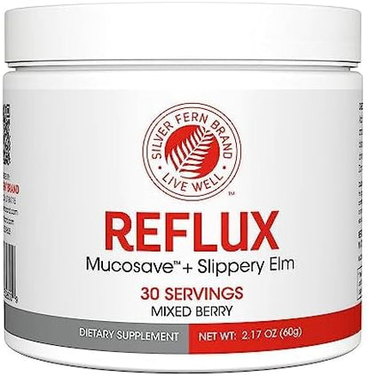 Silver Fern Reflux Digestive Supplement Each Tub = 30 Scoops = 30 Servings | Mucosal Support for Acid Issues - with Mucosave FG and Slippery Elm Bark (1 Tub)