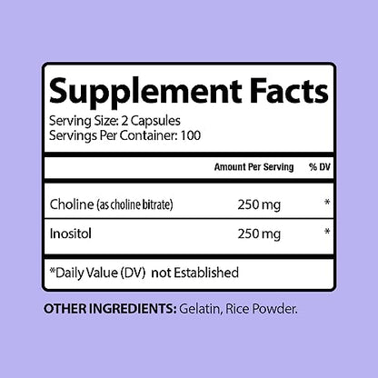 Natural X Choline Plus Inositol Fertility Supplements – Myo-Inositol and Choline Preconception Vitamins