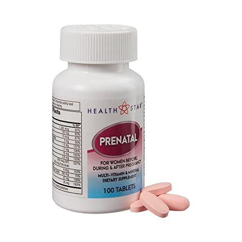 Prenatal Multivitamin by HealthStar for Healthy Mom and Baby - Folate + Vitamin C + Vitamin D + Iron