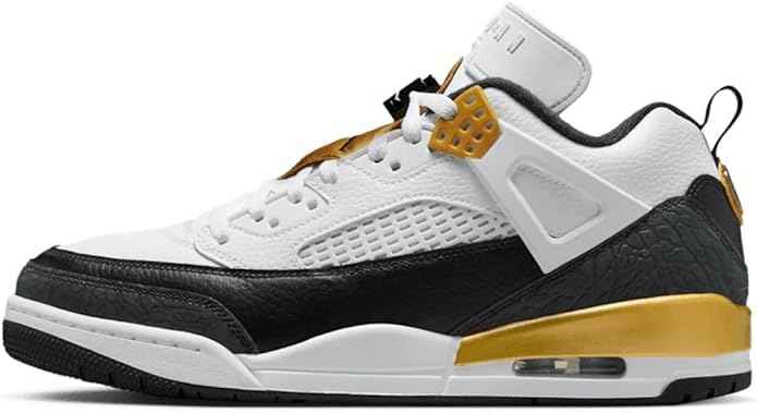 NIKE Jordan Spizike Low Men's Trainers Sneakers, White Black Metallic Gold 108, 9 US
