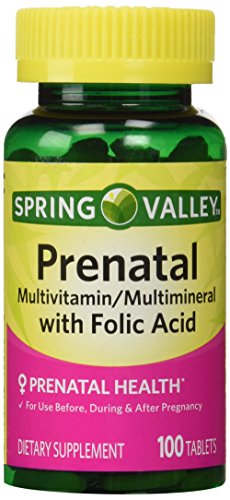 Spring Valley - Prenatal, Multivitamin, Multimineral, 100 Tablets w. Folic Acid
