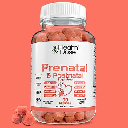 Health Dose Prenatal & Postnatal Vitamins for Pregnant and Lactating Women, DHA & Folic Acid