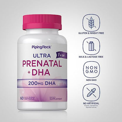 Prenatal Vitamins for Women | 60 Softgels | with DHA and Iron | Multivitamin