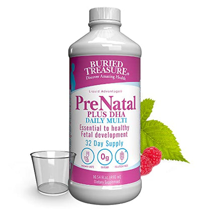 Buried Treasure Prenatal Plus DHA Complete, 16 oz Orange Banana Flavor, High Potency Liquid