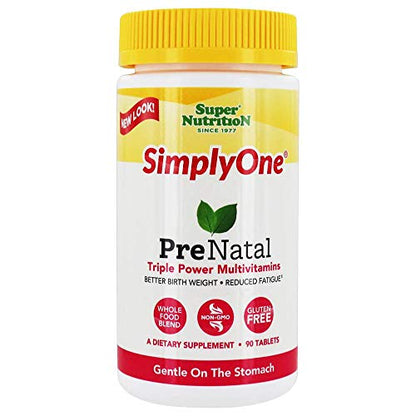 SuperNutrition SimplyOne Multi-Vitamin for PreNatal, One/Day Tablets, Day Supply, White, 90 Count