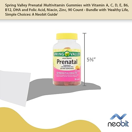 Spring Valley Prenatal Multivitamin Gummies with Vitamin A, C, D, E, B6, B12, DHA and Folic Acid