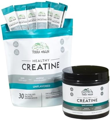 TERRA ORIGIN Creatine Monohydrate Bundle | 130 Servings Stick Pack and Jar Combo | Support for Muscle and Cognitive Performance* | Unflavored, Gluten Free, Zero Sugar