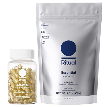 Ritual Postnatal Multivitamin and Protein Duo with Postnatal Vitamins and Organic Vanilla Protein Powder 20g