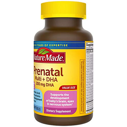 Prenatal Vitamin + DHA Softgel with Folic Acid, Iodine and Zinc, 90 Count