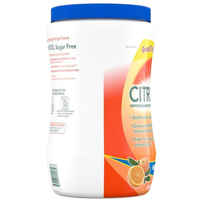 CITRUCEL Sugar Free Fiber Powder for Occasional Constipation Relief, Methylcellulose Fiber Powder, Orange Flavor - 32 Ounces