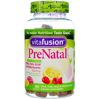 Vitafusion PreNatal Dietary Supplement, Lemon & Raspberry Lemonade Flavors 90 ea (Pack of 6)