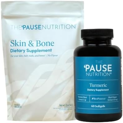 The 'Pause Life Turmeric + Skin & Bone Bundle, 60 Softgels & 12 OZ Powder | Turmeric with curcumin for joint & bone support paired with collagen peptides for skin, hair & nails. Gluten free bundle.