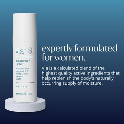 Solv Wellness Via Vaginal Moisturizer Cream for Women, Non-Hormonal, Water-Based, Made