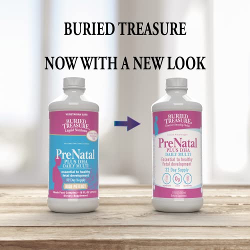 Buried Treasure Prenatal Plus DHA Complete, 16 oz Orange Banana Flavor, High Potency Liquid