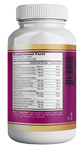365 Health Prenatal Multivitamin with Folic Acid, Dietary Supplement for Daily Nutritional Support
