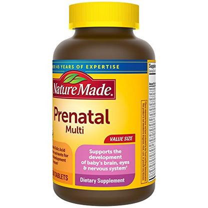 Nature Made Prenatal Multi, 250 Tablets, Folic Acid + 17 Prenatal Vitamins & Minerals