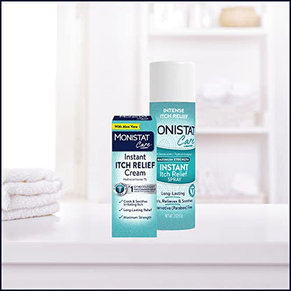 Monistat Instant Itch Relief Cream for Women, Maximum Strength Feminine Itch Care, 1 oz, 2 Pack